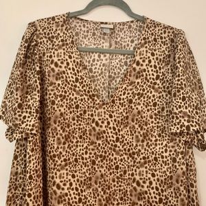 a new day v-neck cheetah print swing dress - XXL